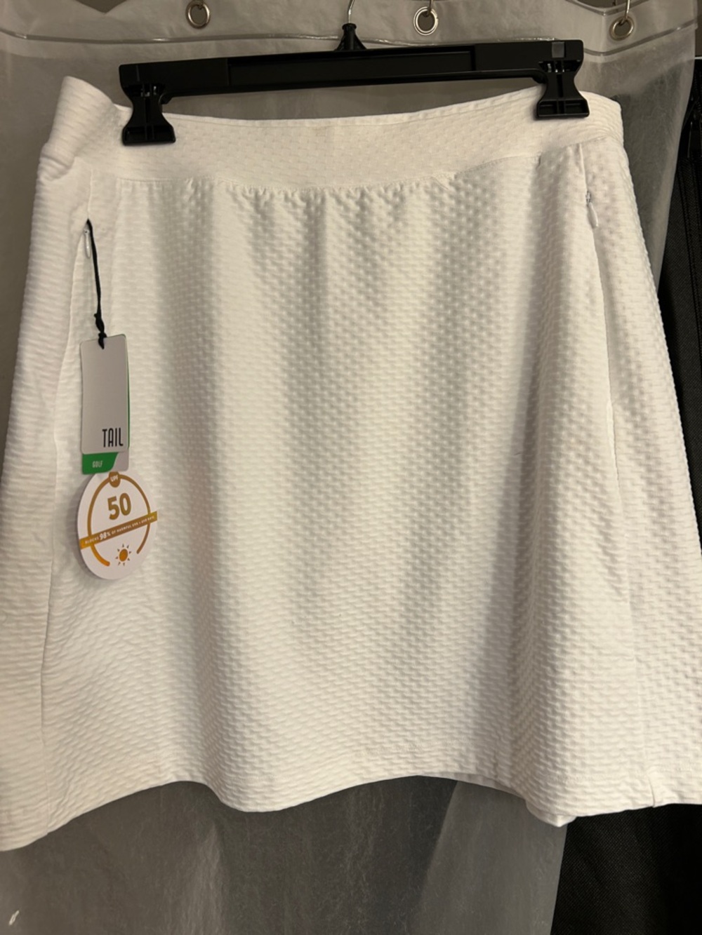 TAIL White Textured A-Line Skirt